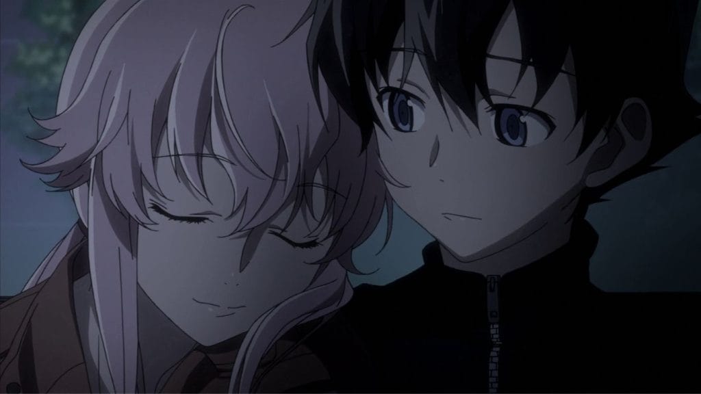 10 Anime Where the MC and Villain Fall in Love 4 Future Diary (Mirai Nikki) – Yuno Gasai & Yukiteru - 10 Anime Where the MC and Villain Fall in Love