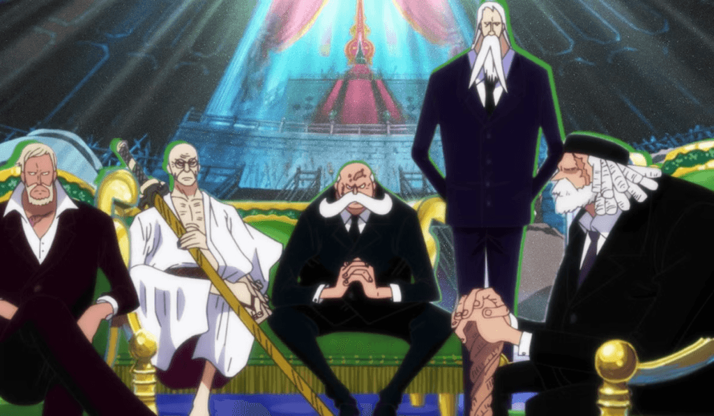 Gorosei discussing Hito Hito no Mi Model Nika Devil Fruit