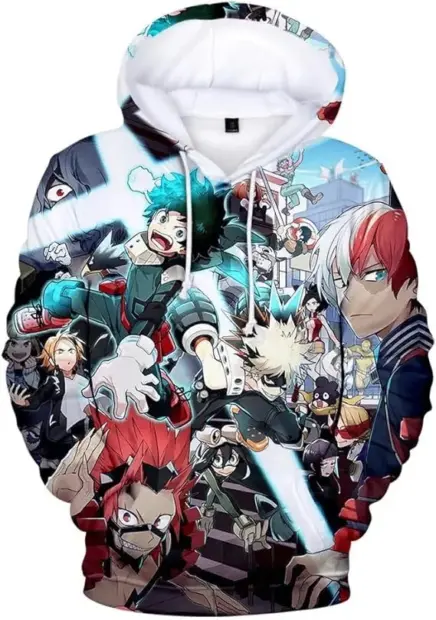 5. CHLOBLOM Anime Fleece Hoodie (MHA Characters) image