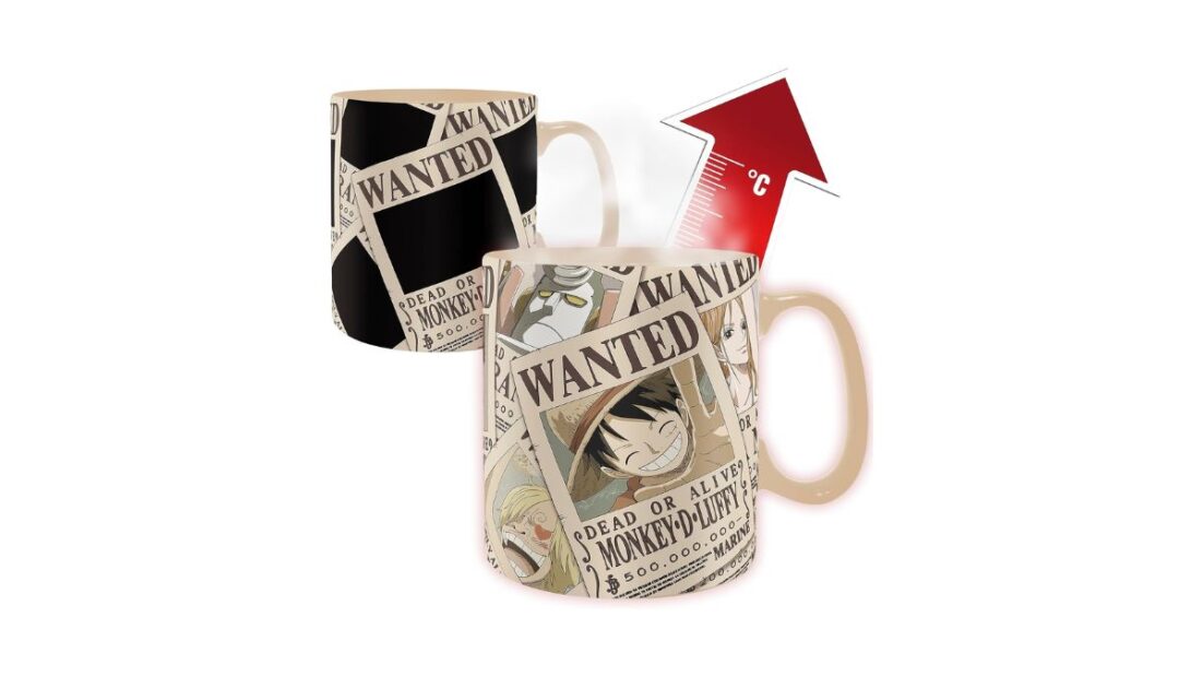 ABYstyle One Piece Wanted Heat Change Mug 16 Fl Oz - 12 Best Monkey D. Luffy Gifts for Die-Hard One Piece Fans