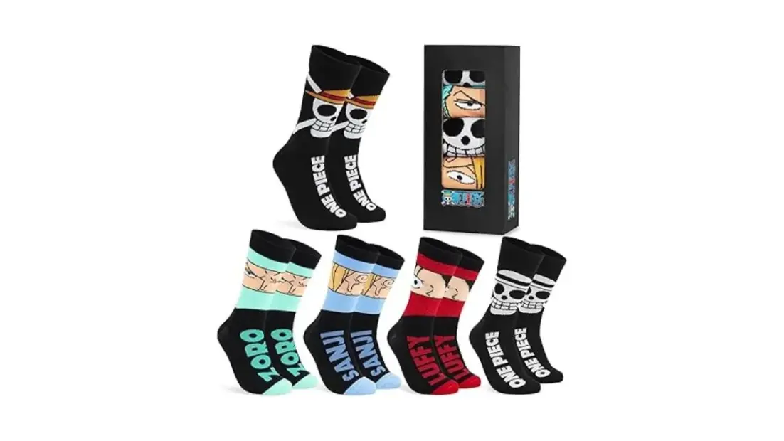 12 Best Monkey D. Luffy Gifts for Die-Hard One Piece Fans In 2026 7 One Piece 5-Pack Crew Socks for Men - 12 Best Monkey D. Luffy Gifts for Die-Hard One Piece Fans