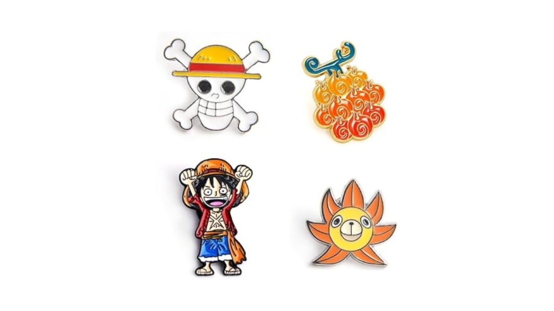 Pounchi Fight Anime Enamel Pins 4-Pack - 12 Best Monkey D. Luffy Gifts for Die-Hard One Piece Fans